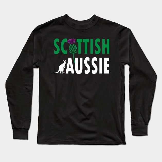 Scottish Aussie (for dark backgrounds) Long Sleeve T-Shirt by honeythief
